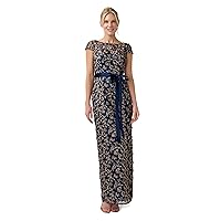 Adrianna Papell Women's 3D Embroidered Column Gown