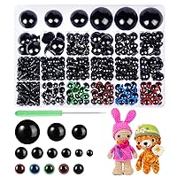 800PCS Safety Eyes and Noses for Amigurumi, 2 Boxes Crochet Eyes with Size  Chart