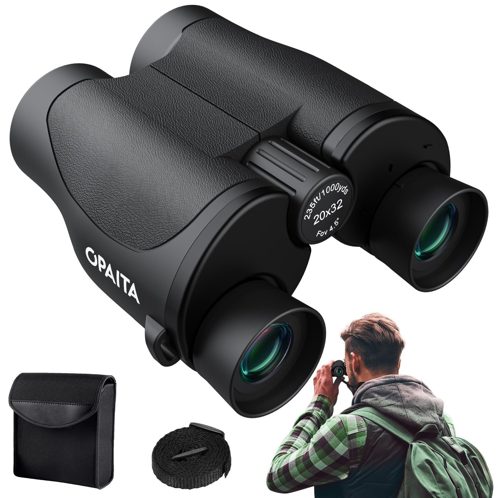 20x32 Binoculars for Adults Kids High Powered with Sharper Vision - Compact Binoculars with Comfortable View - High Definition Small Binocs for Bird Watching Cruise Trip Hunting Travel Concert Hiking