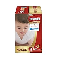 Huggies Little Snugglers Baby Diapers Size 3, 136ct