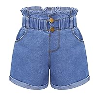 iiniim Kids Toddler Girls Casual Denim Shorts Summer High Waisted Jeans Short Pull On Bottoms