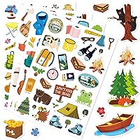 512 Pcs Travel Camping Stickers in 16 Sheets Outdoor Adventure Themed Self Adhesive Decals for Birthday Invitations Envelopes Decorations Party Goodie Gifts Bag Decor Game Class Rewards
