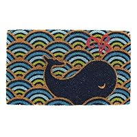 Animal Collection Natural Coir Doormat, 17x29, Whale