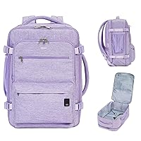 WANDF Travel Backpack For Spirit Airlines Personal Item Bag 18x14x8 with Wet Pocket, 17 Inch Laptop Backpack for Men Women（Purple）