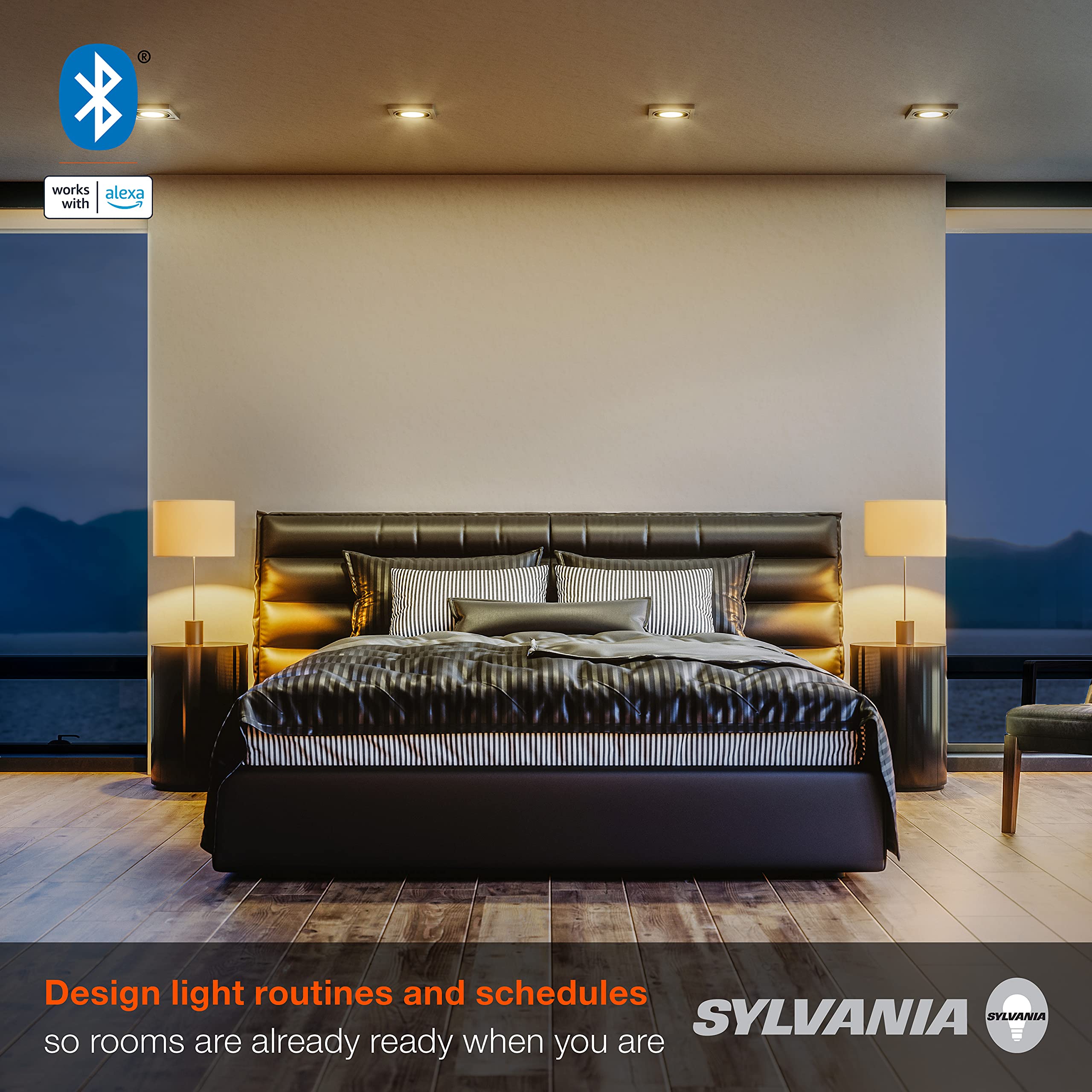Sylvania Smart Light Bulb, Bluetooth Mesh LED Bulb, Compatible with Alexa & Google Home, BR30 65W Replacement, E26, Soft White - 4 PK [2022 Model]