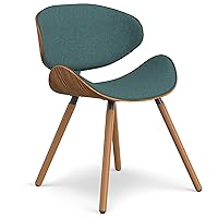 SIMPLIHOME Marana 18 Inch Wide Mid Century Modern Dining Chair in Light Turquoise Blue Polyester Linen Fabric, For the Dining Room