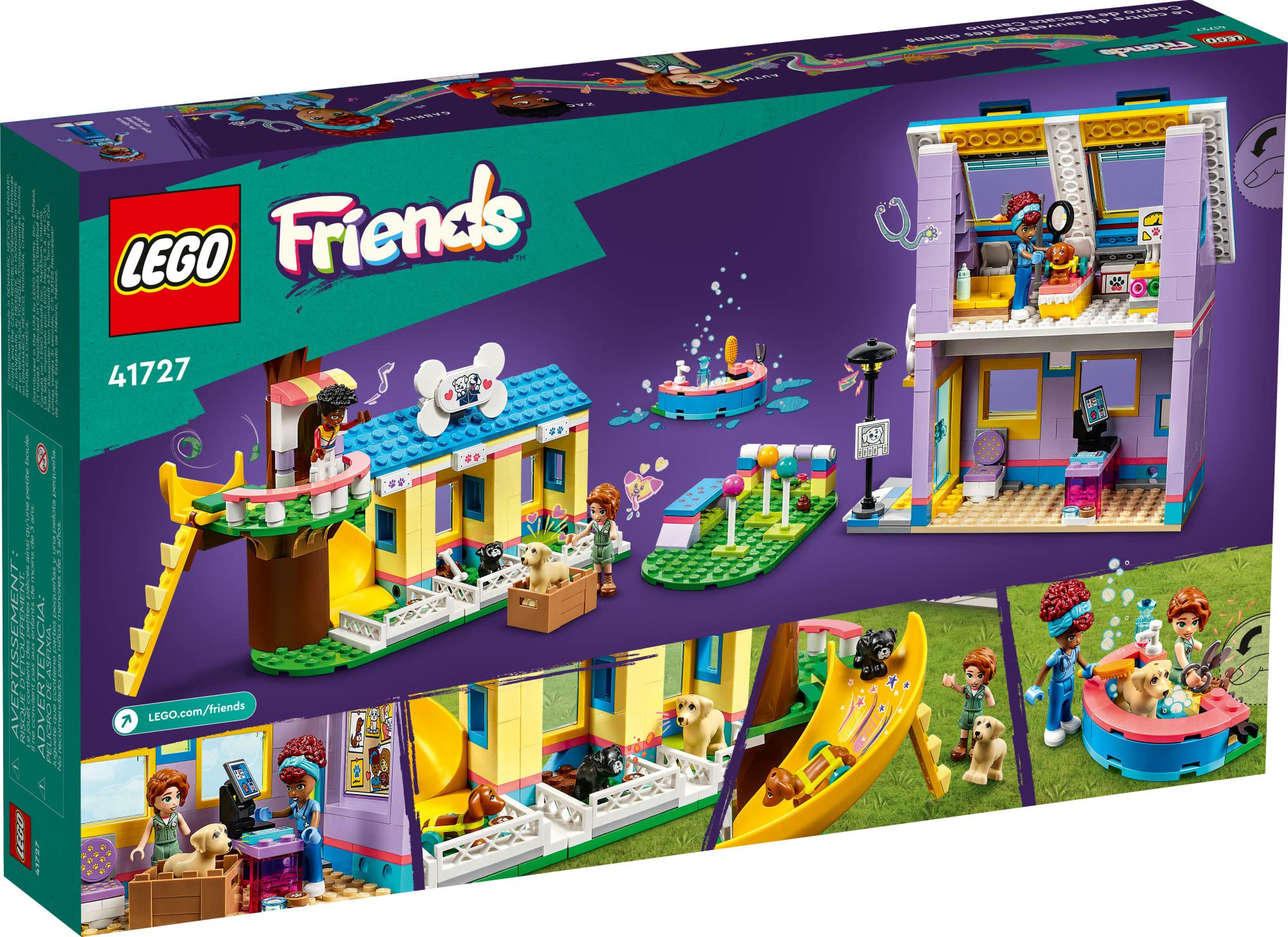 LEGO Friends Dog Rescue Centre 41727, Pet Animal Playset for Kids Ages 7 Plus Years Old with 2023 Series Characters Autumn and Zac Mini-Dolls, Toy Vet Set