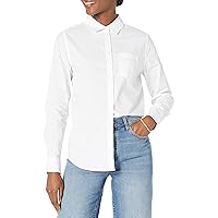 Amazon Essentials Women's Classic-Fit Long-Sleeve Button-Down Poplin Shirt