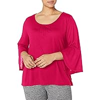 JUST MY SIZE Women's Plus Size Pintuck Top