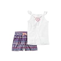Carter's Baby Girls' 2 Piece Printed Tank Top And Geo Printed Shorts Set 3 Months