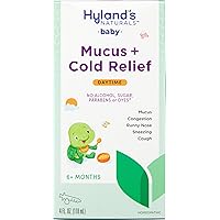 Hyland's Naturals Baby Mucus and Cold Relief, Daytime Baby Cold Medicine, Infant Cold and Cough Remedy, Decongestant, 4 Fluid Ounce