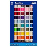 & Clark Dual Duty XP General Purpose Sewing Thread Set, 50 Spool Multicolor Assortment