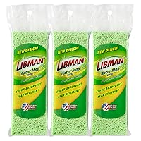 Libman 1487 Gator Mop Refill Pack – Extra-Absorbent, Cellulose Coated Sponge Replacement Heads for The Libman Gator Mop, 3-Pack, Green