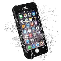Waterproof Case IP-68 Waterproof Shockproof Dust Proof Snow Proof Full Body Protective Case Cover Replacement for Apple iPhone 6 6S Plus 5.5[Black]