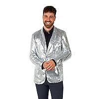 SUITMEISTER Sequins Party Blazer for Men - Slim Fit - Shiny Christmas, NYE, Prom Party Jacket