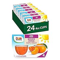 Dole Fruit Bowls Mandarins in Orange Flavored Gel Snacks, 4.3oz 24 Total Cups, Gluten & Dairy Free, Bulk Lunch Snacks for Kids & Adults