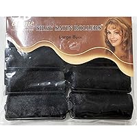 Annie Silky Satin Foam Rollers #1242, 8 Count Black Large 1 Inch (2 Pack)