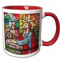 3dRose Stained glass of Jesus praying. Trinity Church, St. Augustine, FL 2. - Mugs (mug-380836-5)