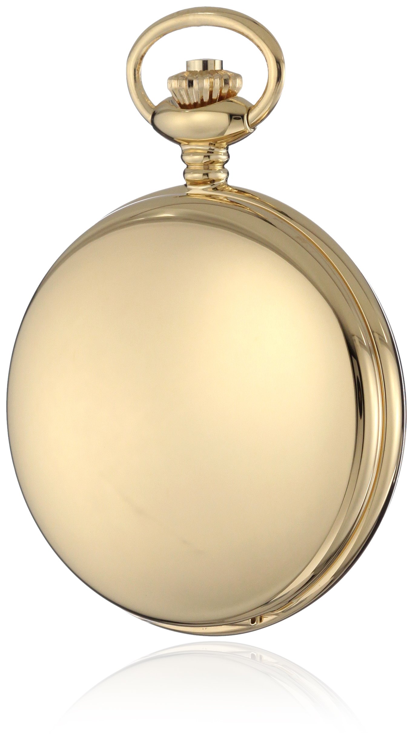Charles-Hubert, Paris 3904-G Premium Collection Gold-Plated Stainless Steel Polished Finish Double Hunter Case Mechanical Pocket Watch