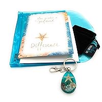 Starfish Story You Make a Profound Difference Appreciation Greeting Card and Blue Keychain Gift Set - Man Woman Teacher (Real Starfish Drop)