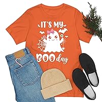 Funny Its My Boo Day Cute Birthday Ghost Pink Bow Funny Halloween T-Shirt