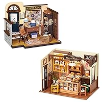 ROBOTIME DIY Miniature House Kit - 1:20 Scale Dollhouse Room Kit with LED Light - Mini House Kit with Furniture Best Birthday Gift