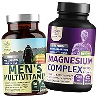 N1N Premium Magnesium Complex and Men's Multivitamins, All Natural Supplements to Improve Energy, Immunity and Support Bone, Muscle and Nerve Function, 2 Pack Bundle