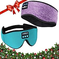 MUSICOZY Sleep Headphones Bluetooth Headband, Wireless Music Sleeping Headphones Mask Earbuds IPX6 Waterproof for Side Sleepers Workout Running Insomnia Travel Yoga Cool Gadgets Tech Unique Gift 2 Pcs