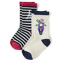 Gymboree Boys' and Toddler 2-Pack Crew Socks