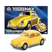Airfix Quickbuild Volkswagen Beetle Yellow Brick Building Model Kit, Multicolor