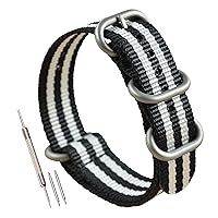 Thick Nylon Watch Strap Replacement 4 Rings Long(18 19 20 21 22 23 24 26mm)