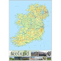 Pictorial Poster Map of Ireland - 23.4 x 16.5 inches - Paper Laminated