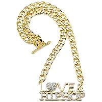 Love & Hiphop 21.5 Inch Necklace with Crystal Rhinestones