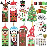 500pcs Christmas Craft Kits for Kids, 32 Sets DIY 3D Holiday Bookmarks Ornaments Decorations, Santa Reindeer Foam Felt Stickers Arts and Crafts for Kids Xmas Winter Classroom Activities