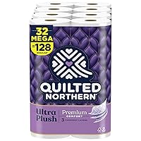 Quilted Northern Ultra Plush Toilet Paper, 32 Mega Rolls = 128 Regular Rolls, 3X Thicker*, 3 Ply Soft Toilet Tissue