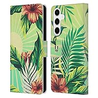 Head Case Designs Nature Tropical Prints Leather Book Wallet Case Cover Compatible with Samsung Galaxy S24+ 5G