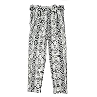 Knit Crepe Animal Print Belted Trouser Pant - V21743Z (XL, Rainan)