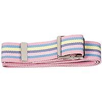Prestige Medical 621-spa Cotton Gait Belt with Metal Buckle Stripes Hot Pink