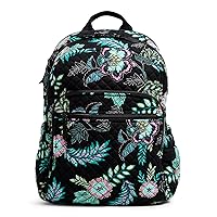 Vera Bradley Women's Cotton Campus Backpack, Island Garden - Recycled Cotton, One Size
