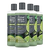 Body Wash for a refreshing shower experience Lime + Avocado Oil Body Wash for Men, 18 oz, 4 Count