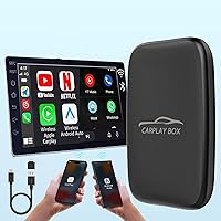 2 in 1 Wireless CarPlay Adapter & Android Auto Wireless Adapter, Plug & Plug Wireless CarPlay Adapter for iPhone Convert Wired to Wireless CarPlay Dongle Built in Netflix YouTube TF for Cars from 2015