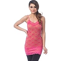Sheer Extra Long Lace Cami w/Adjustable Straps