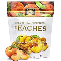 Traina Home Grown California Sun Dried Peaches - Healthy & Non-GMO, Natural Sweet Flavor Fruit No Sugar Added, Perfect Snack In Resealable Pouch (20 Oz)