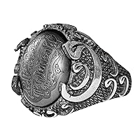 Sterling Silver Ring, Hz. Ali Bin Abu Talib'', Islamic Ring, Muslim Ring, Arabic Ring