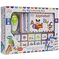 Disney Baby - My Big Learning Box Set - Educational Touch & Talk Reader with 3 Interactive Books, 48 Flashcards, and Poster - PI Kids