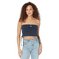 Tommy Hilfiger Crop Top Ribbed Strapless Bandeau Womens