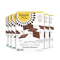 Simple Mills Sweet Thins Cookies, Seed and Nut Flour, Chocolate Brownie - Gluten Free, Paleo Friendly, Healthy Snacks, 4.25 Ounce (Pack of 6)