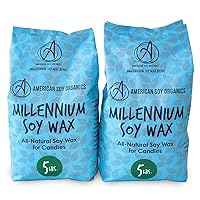 Millennium Soy Wax Beads for Candle Making - Natural Candle Making Supplies - Paraffin-Free, Beeswax-Free Candle Wax for Container Candles, Tealights and Wax Melts, 10 lbs