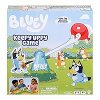 Keepy Uppy Game. Help, Bingo, and Chilli Keep The Motorized Balloon in The Air with The Character Paddles for 2-3 Players. Ages 4+