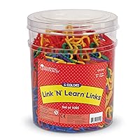 Learning Resource Rainbow Link 'n' Learn Links - Bucket of 1000 Pieces, Ages 4+| Grades PreK+ Preschool Supplies for Classroom and Homeschool, Early Counting & Sorting Skills